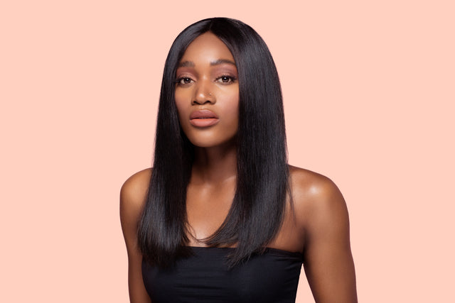 long bob closure frontal wig in dark brown