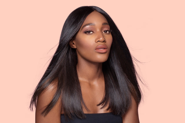 Black high quality closure wig