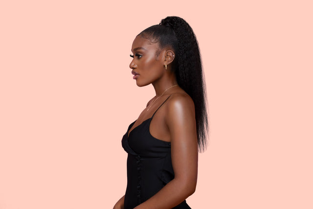 kinky long natural ponytail